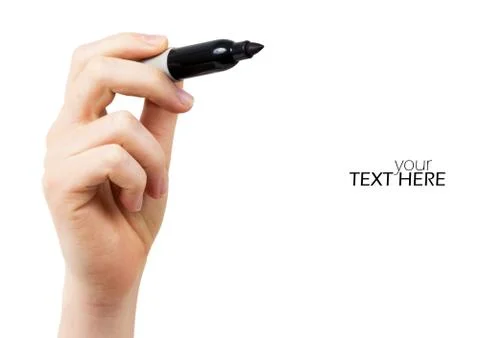 Marker in hand with copy space Stock Photos