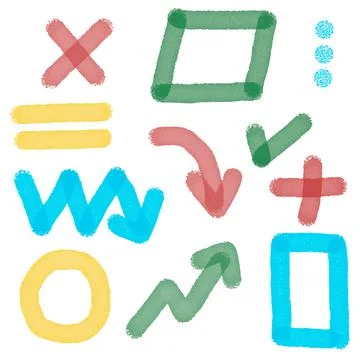 Marker highlight elements collection. Set of highlighter simbols, shapes and Stock Illustration