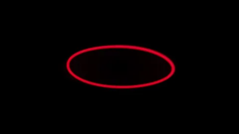 Marker highlight stroke. Red neon oval circle highlight stroke on black Stock Footage 342204240