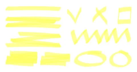 Marker highlighter elements. Hand drawn shape line Stock Illustration