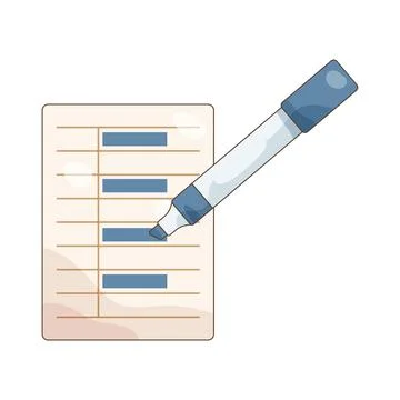 Marker highlighting list items Stock Illustration
