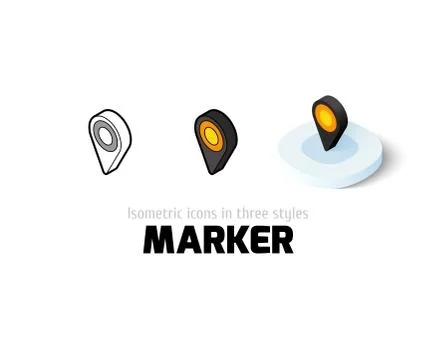 Marker icon in different style Stock Illustration