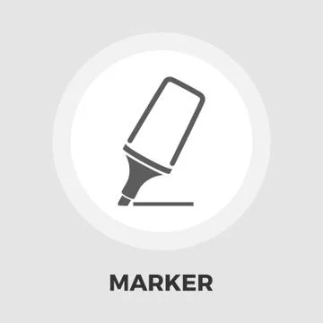Marker icon flat Stock Illustration