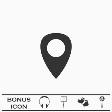 Marker icon flat Stock Illustration