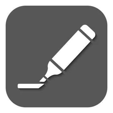 The marker icon. Highlighter symbol. Flat Stock Illustration