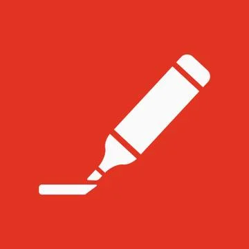 The marker icon. Highlighter symbol. Flat Stock Illustration