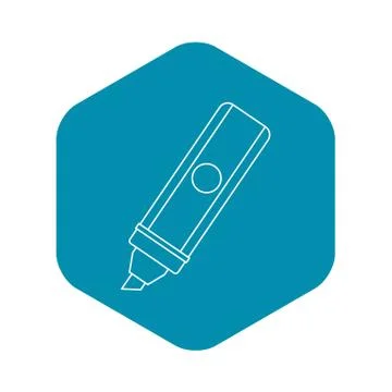 Marker icon, outline style Stock Illustration