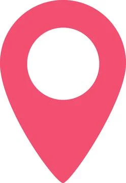 Marker Icon in Solid Pink Color on a Plain Background for Location Tracking.. 스톡 일러스트