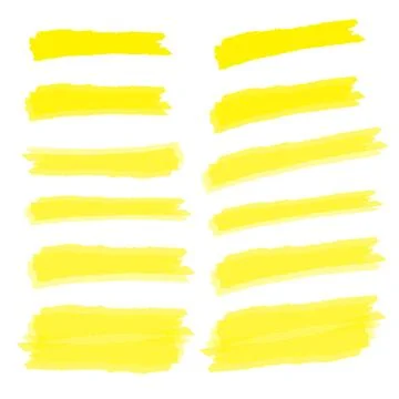 Marker marks. Yellow marker text selection vector Stockillustratie