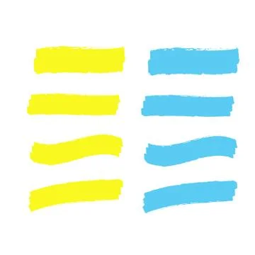 Marker marks. Yellow marker text selection vector Stock Illustration