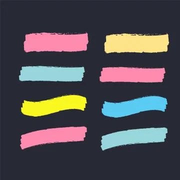 Marker marks. Yellow marker text selection vector Stock Illustration