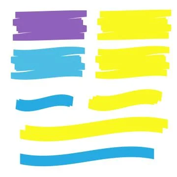 Marker marks. Yellow marker text selection vector Stockillustratie