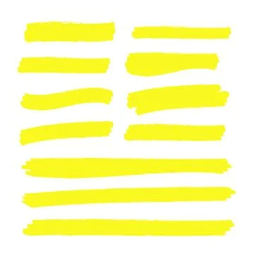 Marker marks. Yellow marker text selection vector Stock Illustration