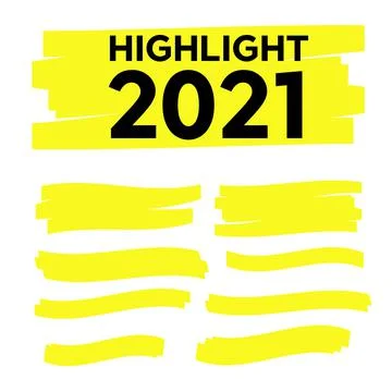 Marker marks. Yellow marker text selection vector Stock Illustration