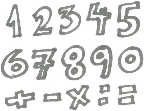 Marker numbers Illustrazione stock