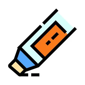 Marker outlining orange content for educational highlighting イラスト素材