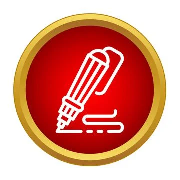 Marker pen drawing line in red circle icon Stock Illustration
