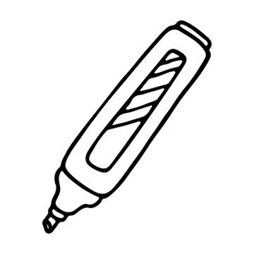 Marker pen icon. Outlined Stock Illustration