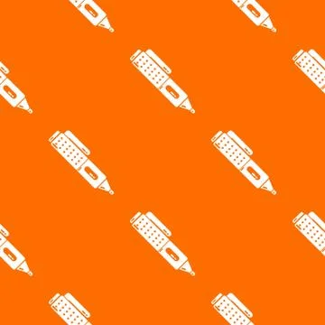 Marker pen school pattern vector orange 스톡 일러스트