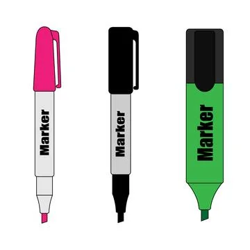 Marker pens. Vector illustration Stock Illustration