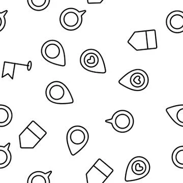 Marker Pointer Gps Map Vector Seamless Pattern Illustrazione stock