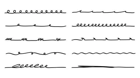 Marker scribble elements collection.Hand drawn strokes, underlines vector i.. Stock Illustration