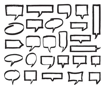 Marker Speech Bubbles Stock Illustration