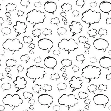 Marker Speech Bubbles Seamless Pattern Stock Illustration
