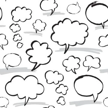 Marker Speech Bubbles Seamless Pattern Stock Illustration