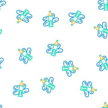 Marker stationery vector seamless pattern Illustration