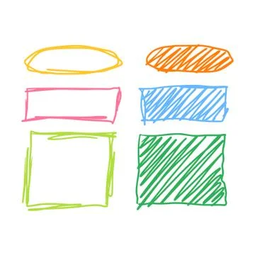 Marker style set hand drawn Stock Illustration