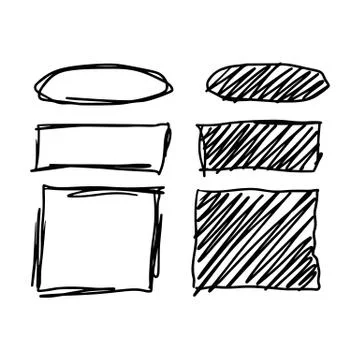 Marker style set hand drawn Stock Illustration