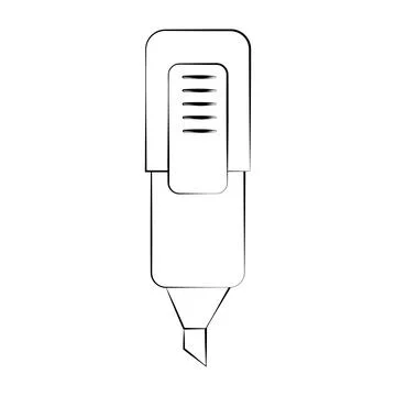 A marker with a thin line. Vector on a white background Stock Illustration