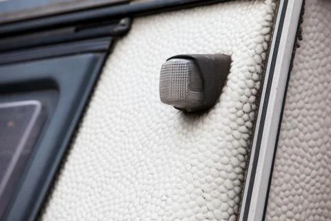 Marker white lights on the old van Stock Photos