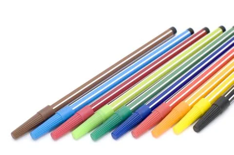 Markers close up Stock Photos