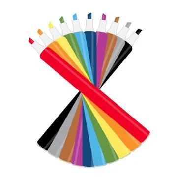 Markers of different colors Stock Illustration