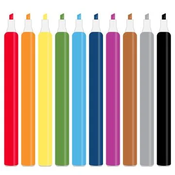 Markers of different colors Stock Illustration