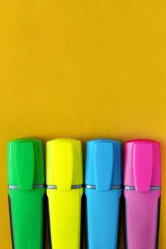 Markers. Highlighters Stock Photos