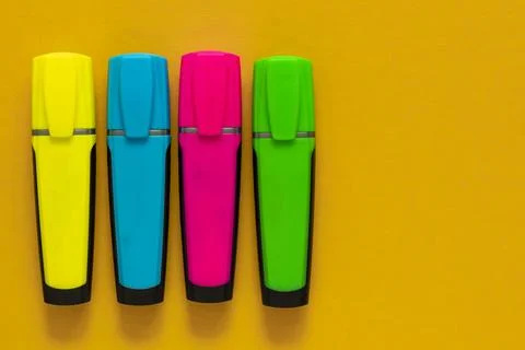 Markers. Highlighters Stock Photos