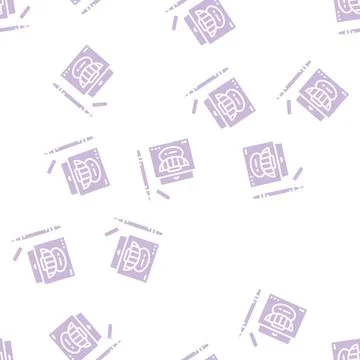 Markers package glyph seamless pattern Stock Illustration