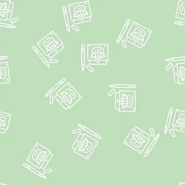 Markers package line seamless pattern Illustrazione stock