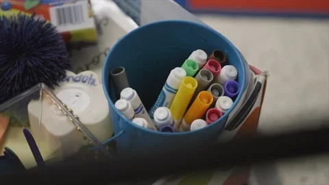 Markers at school Stock Footage 232870184