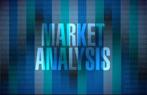 Market analysis binary background sign concept Stock Illustration