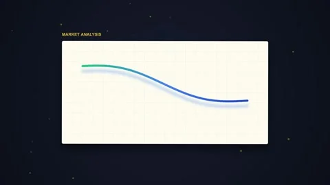 Market Analysis Graph: Declining Trend on Digital Display Stock Footage 348421430