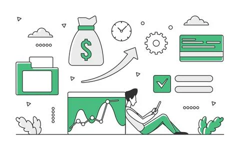 Market analysis research data Stock Illustration
