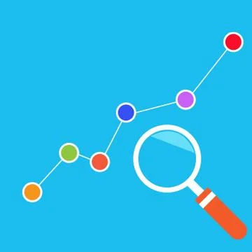 Market analysts, growth chart. Vector illustration. Stock Illustration