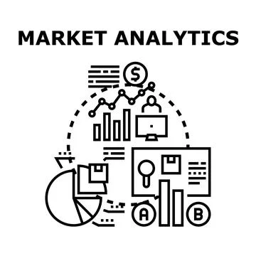 Market analytics concept analyzing business data and growth 库存插图
