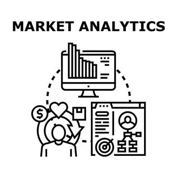 Market analytics concept analyzing business data and customer insights Stock Illustration