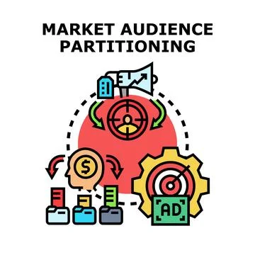Market audience segmentation and targeted advertising strategy Stock Illustration