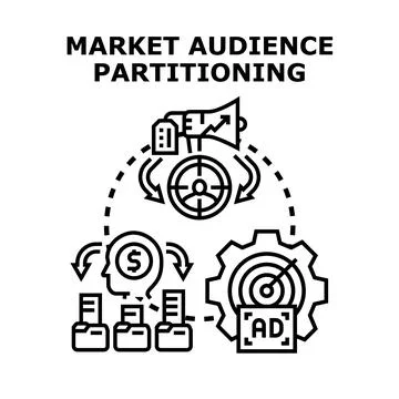 Market audience segmentation and targeted advertising strategy Stock Illustration
